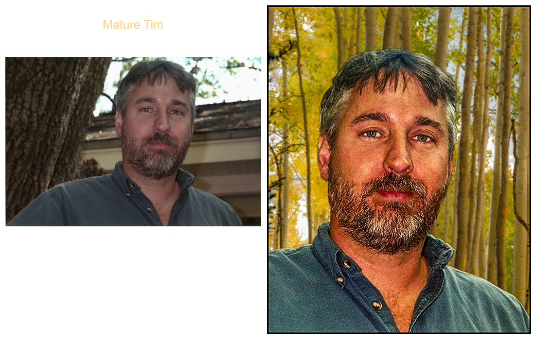 Mature Tim before and after