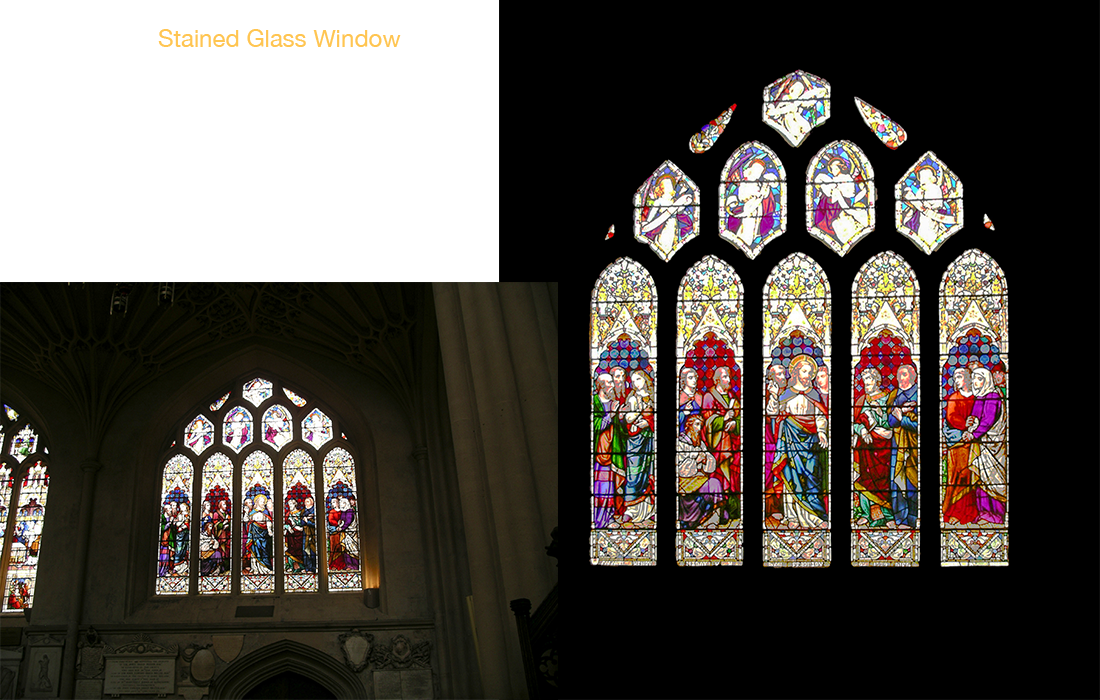 Stained Glass Window before and after