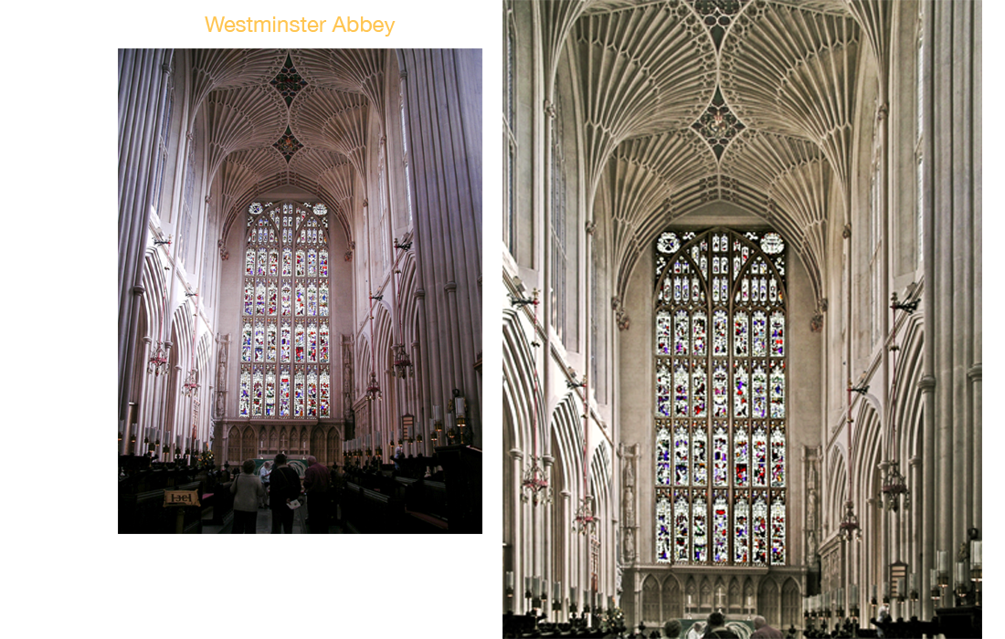 Westminster Abbey before and after